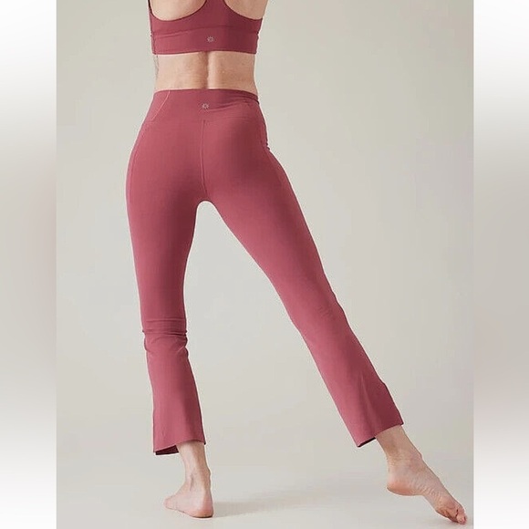 Athleta Transcend Stash Straight Leg High Waist Slit Pockets Leggings Size Large - Picture 3 of 13